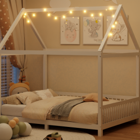 Twin Size House Bed with Guardrail and LED 31 Twin Size House Bed with Guardrail and LED