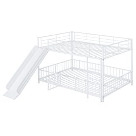 Full Over Full Size Metal Bunk Bed With Slide And Guardrails 33 Full Over Full Size Metal Bunk Bed With Slide And Guardrails