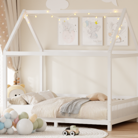 Twin Size House Bed with Guardrail and LED 33 Twin Size House Bed with Guardrail and LED