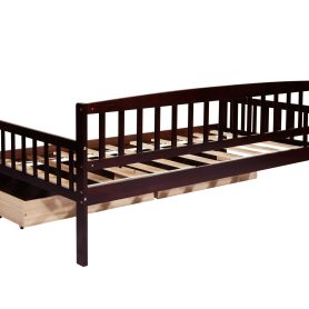 Pine Wood Twin-Size Daybed With Two Storage Drawers