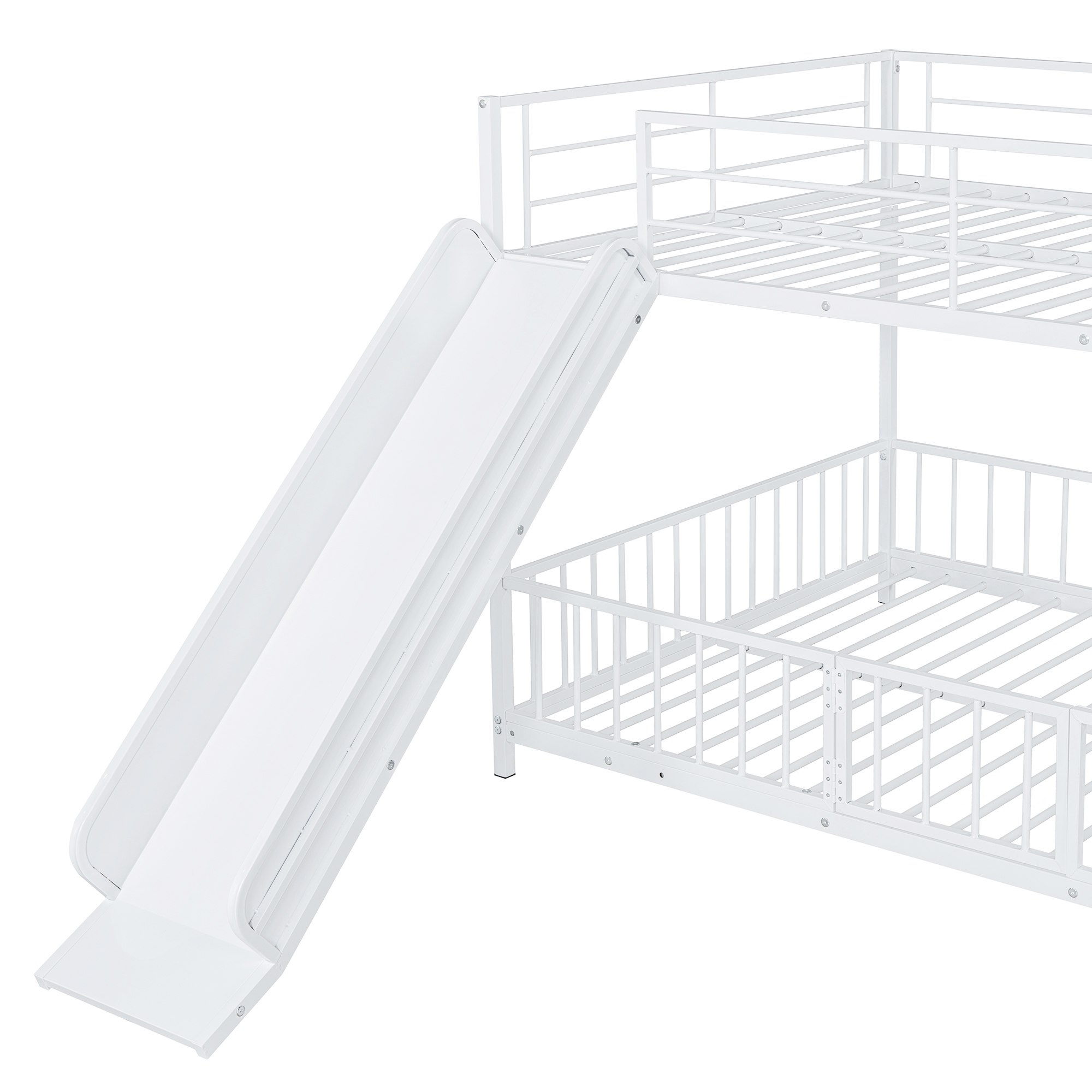 Full Over Full Size Metal Bunk Bed With Slide And Guardrails 20 Full Over Full Size Metal Bunk Bed With Slide And Guardrails