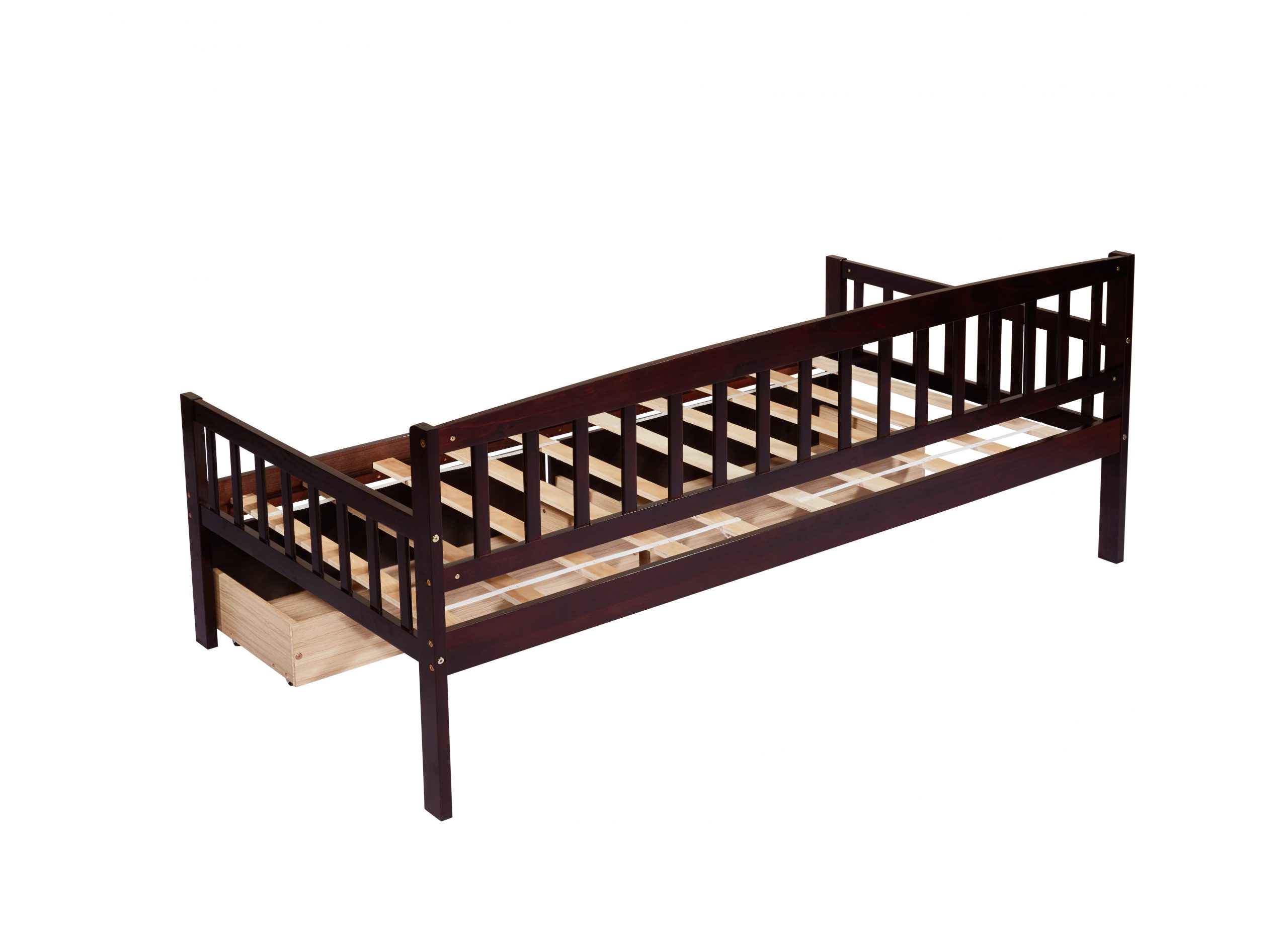 Pine Wood Twin-Size Daybed With Two Storage Drawers 5 Pine Wood Twin-Size Daybed With Two Storage Drawers