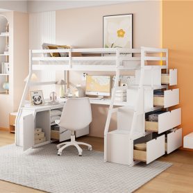 Full Size Loft Bed With 7 Drawers 2 Shelves And Desk 36 Full Size Loft Bed With 7 Drawers 2 Shelves And Desk