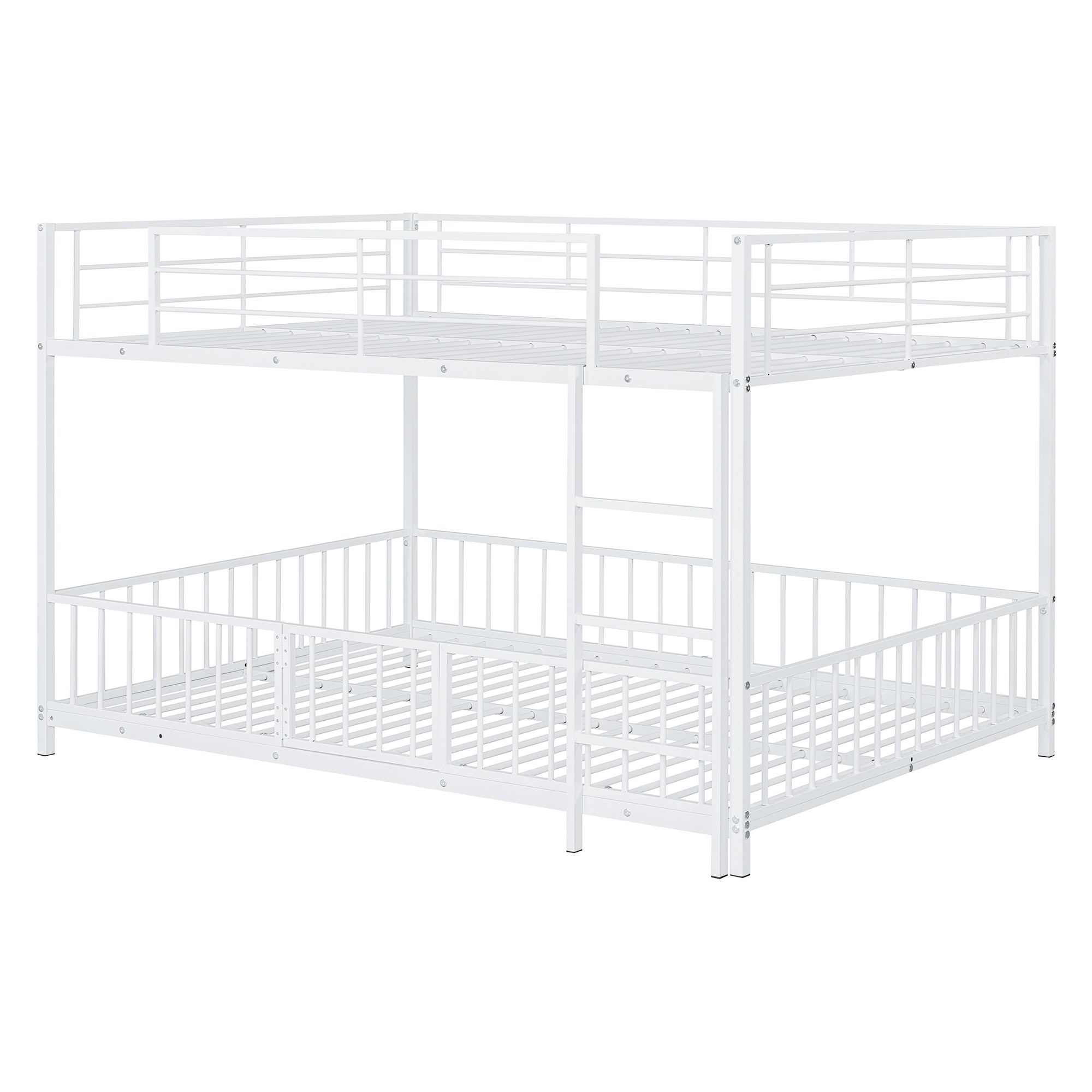 Full Over Full Size Metal Bunk Bed With Slide And Guardrails 13 Full Over Full Size Metal Bunk Bed With Slide And Guardrails