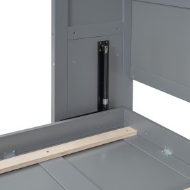 Queen Size Murphy Bed Wall Bed with Top Shelves & USB