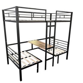 Full Size Loft Bed With Table Set, Transformable To Full Over Full Bunk