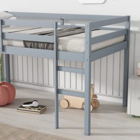 Solid Wooden Wooden Twin Loft Bed with Ladder