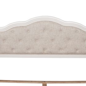 Queen Pine Platform Bed With Upholstered Headboard And Panel Footboard
