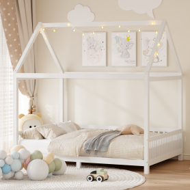 Twin Size House Bed with Guardrail and LED 30 Twin Size House Bed with Guardrail and LED