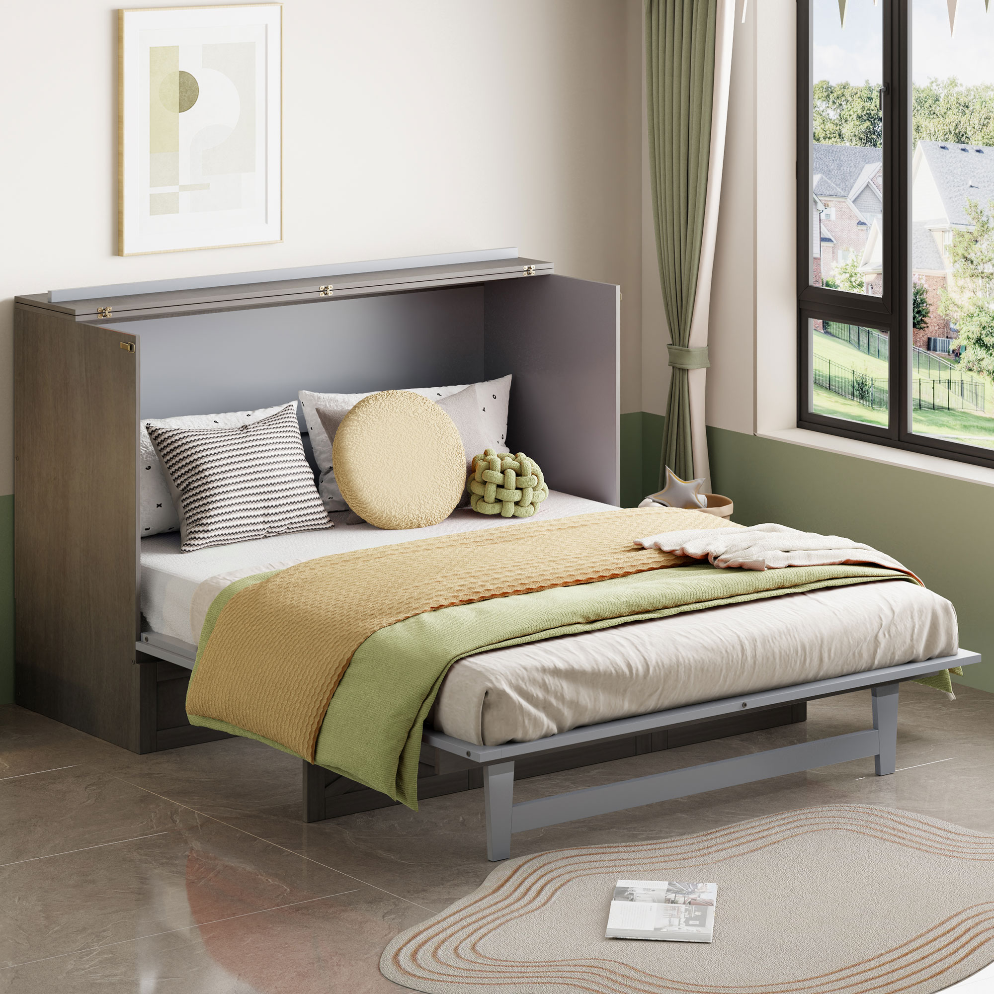 Full Size Murphy Bed With Large Drawers