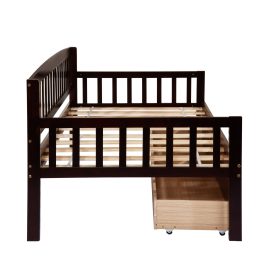 Pine Wood Twin-Size Daybed With Two Storage Drawers 37 Pine Wood Twin-Size Daybed With Two Storage Drawers