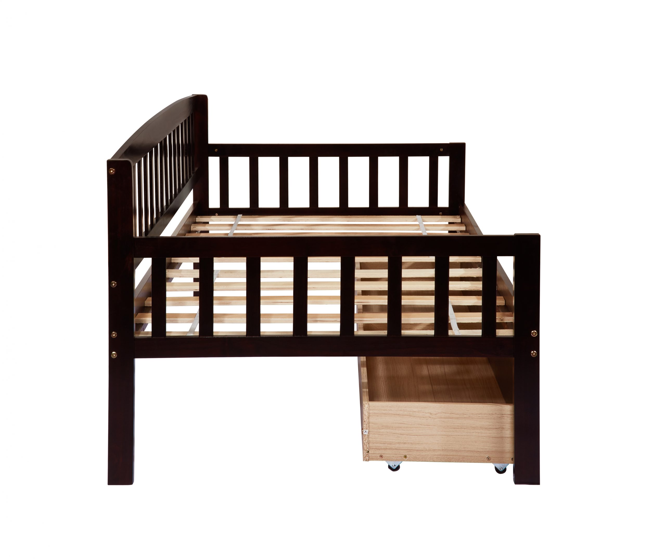Pine Wood Twin-Size Daybed With Two Storage Drawers 10 Pine Wood Twin-Size Daybed With Two Storage Drawers
