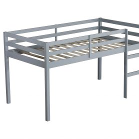 Solid Wooden Wooden Twin Loft Bed with Ladder