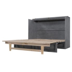 Solid Wooden Full Size Murphy Bed With Large Drawers