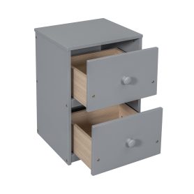 Twin Loft Wood Bed with Under-bed, Built-in Desk, a Storage Cabinet of 2 Drawers, Guardrails, Ladder