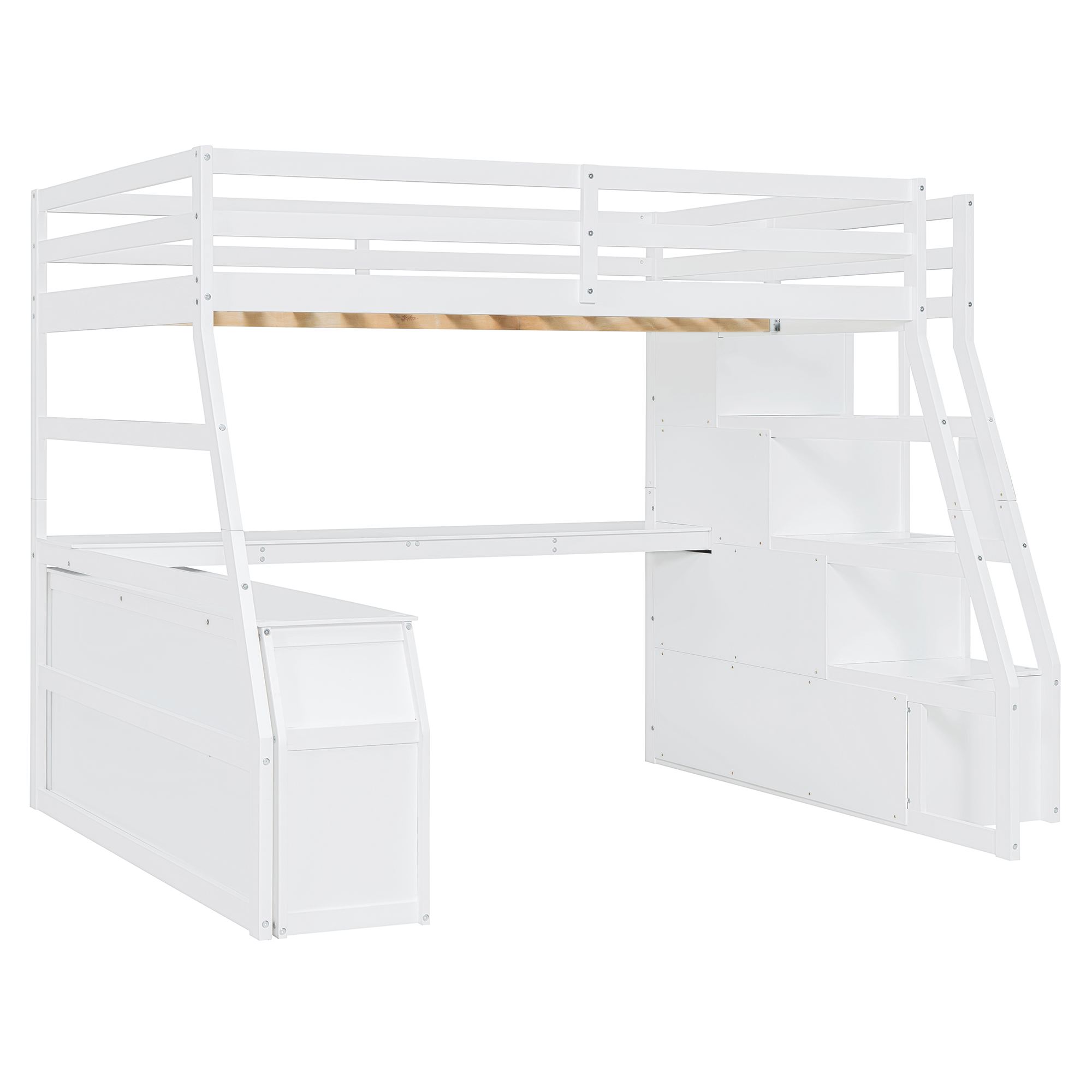 Full Size Loft Bed With 7 Drawers 2 Shelves And Desk 14 Full Size Loft Bed With 7 Drawers 2 Shelves And Desk