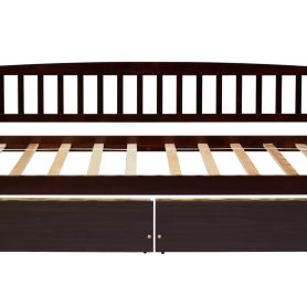 Pine Wood Twin-Size Daybed With Two Storage Drawers 43 Pine Wood Twin-Size Daybed With Two Storage Drawers