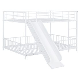 Full Over Full Size Metal Bunk Bed With Slide And Guardrails 28 Full Over Full Size Metal Bunk Bed With Slide And Guardrails