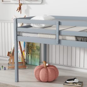 Solid Wooden Wooden Twin Loft Bed with Ladder