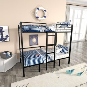 Full Size Loft Bed With Table Set, Transformable To Full Over Full Bunk