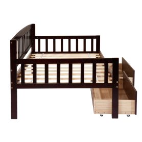 Pine Wood Twin-Size Daybed With Two Storage Drawers 38 Pine Wood Twin-Size Daybed With Two Storage Drawers