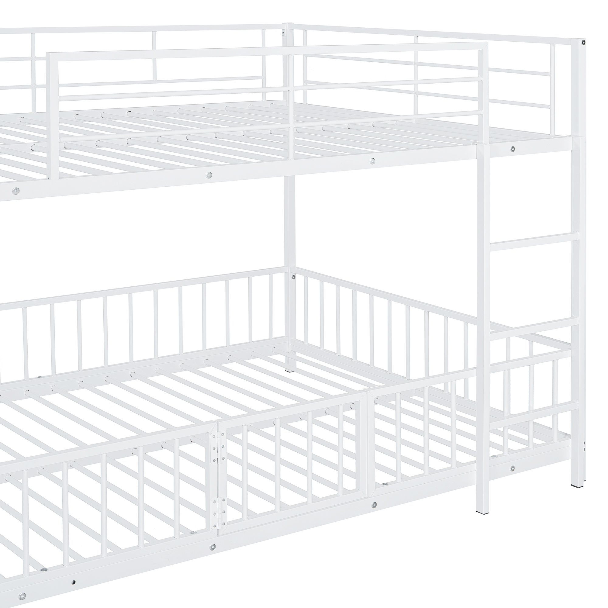 Full Over Full Size Metal Bunk Bed With Slide And Guardrails 17 Full Over Full Size Metal Bunk Bed With Slide And Guardrails