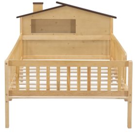 Twin Size Wood Platform Bed With House-shaped Headboard, LED And Built-in Storage 21 Twin Size Wood Platform Bed With House-shaped Headboard, LED And Built-in Storage