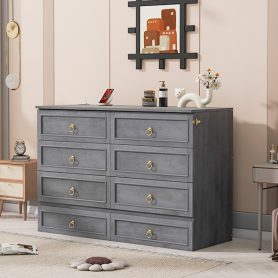 Solid Wooden Queen Murphy Bed With Large Drawers