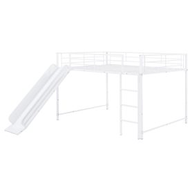 Full Over Full Size Metal Bunk Bed With Slide And Guardrails 37 Full Over Full Size Metal Bunk Bed With Slide And Guardrails