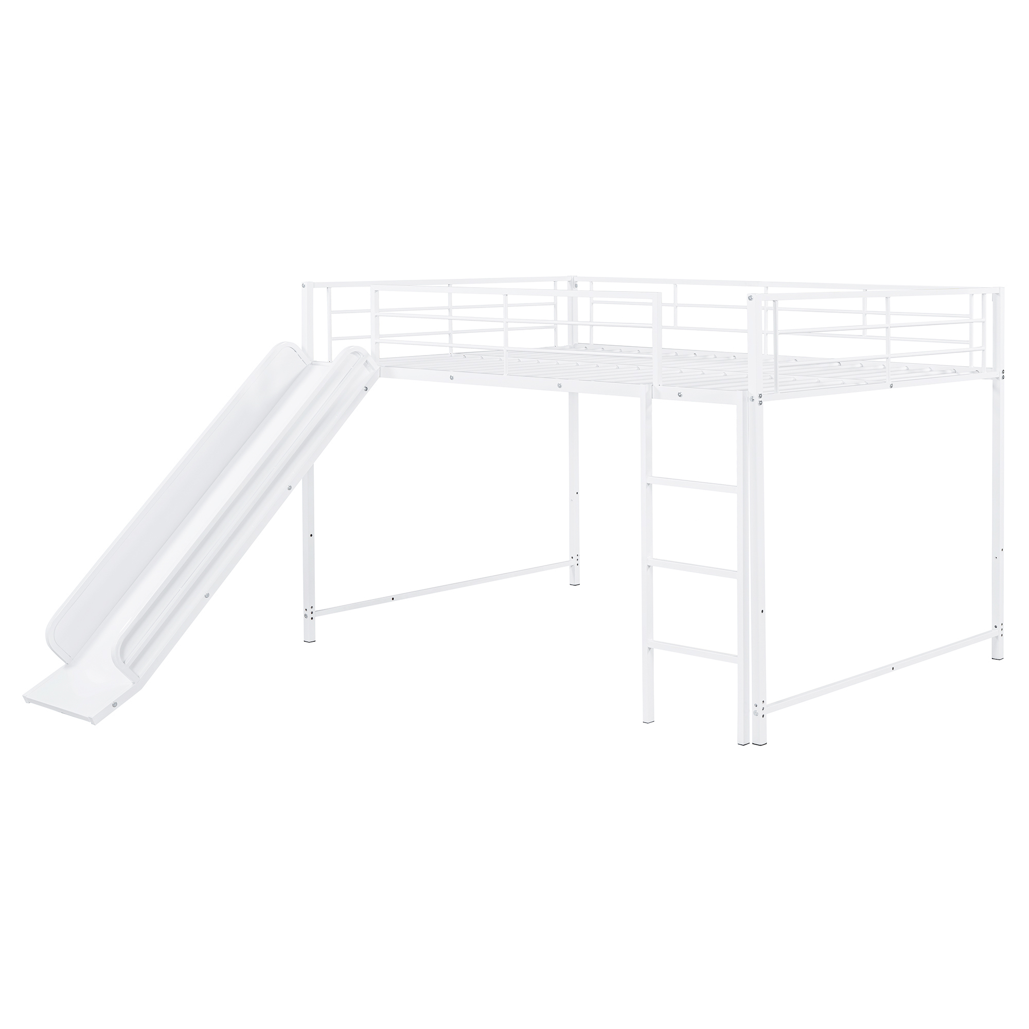 Full Over Full Size Metal Bunk Bed With Slide And Guardrails 16 Full Over Full Size Metal Bunk Bed With Slide And Guardrails