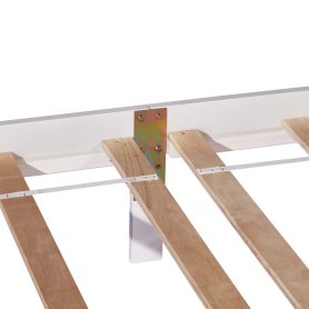 Queen Pine Platform Bed With Upholstered Headboard And Panel Footboard