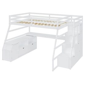 Full Size Loft Bed With 7 Drawers 2 Shelves And Desk 27 Full Size Loft Bed With 7 Drawers 2 Shelves And Desk