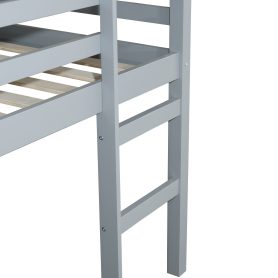 Solid Wooden Wooden Twin Loft Bed with Ladder