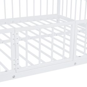 Full Over Full Size Metal Bunk Bed With Slide And Guardrails 40 Full Over Full Size Metal Bunk Bed With Slide And Guardrails