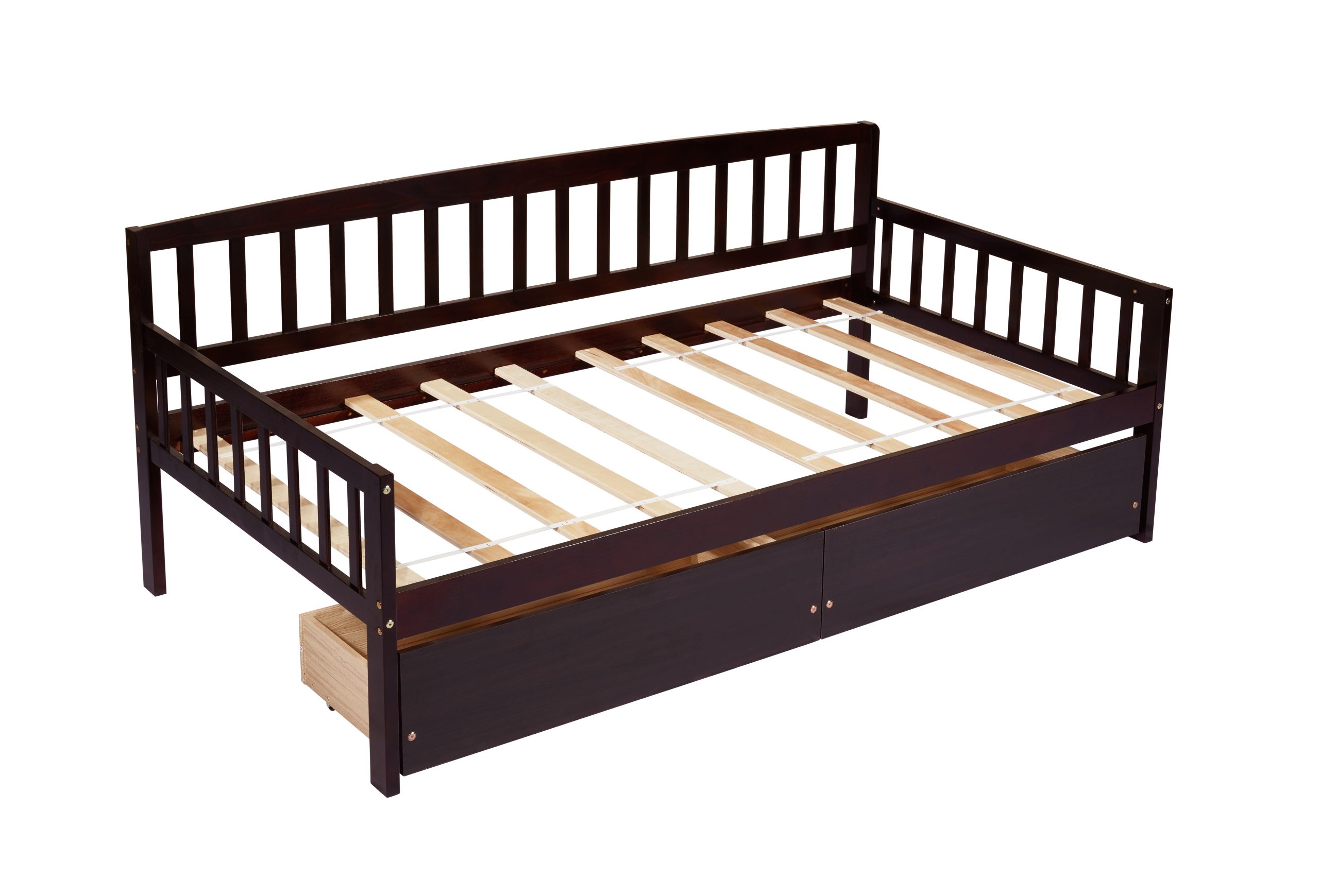 Pine Wood Twin-Size Daybed With Two Storage Drawers 14 Pine Wood Twin-Size Daybed With Two Storage Drawers