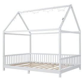 Twin Size House Bed with Guardrail and LED 39 Twin Size House Bed with Guardrail and LED