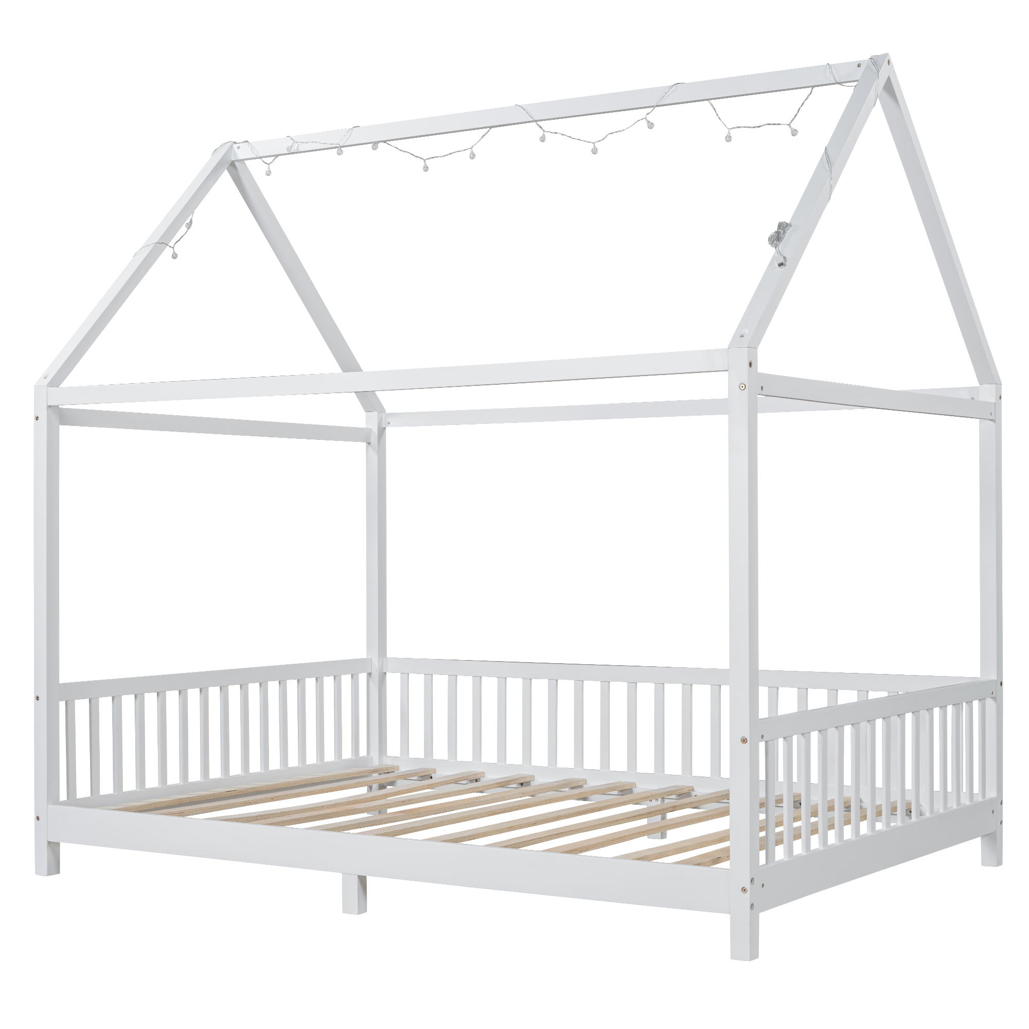 Twin Size House Bed with Guardrail and LED 21 Twin Size House Bed with Guardrail and LED