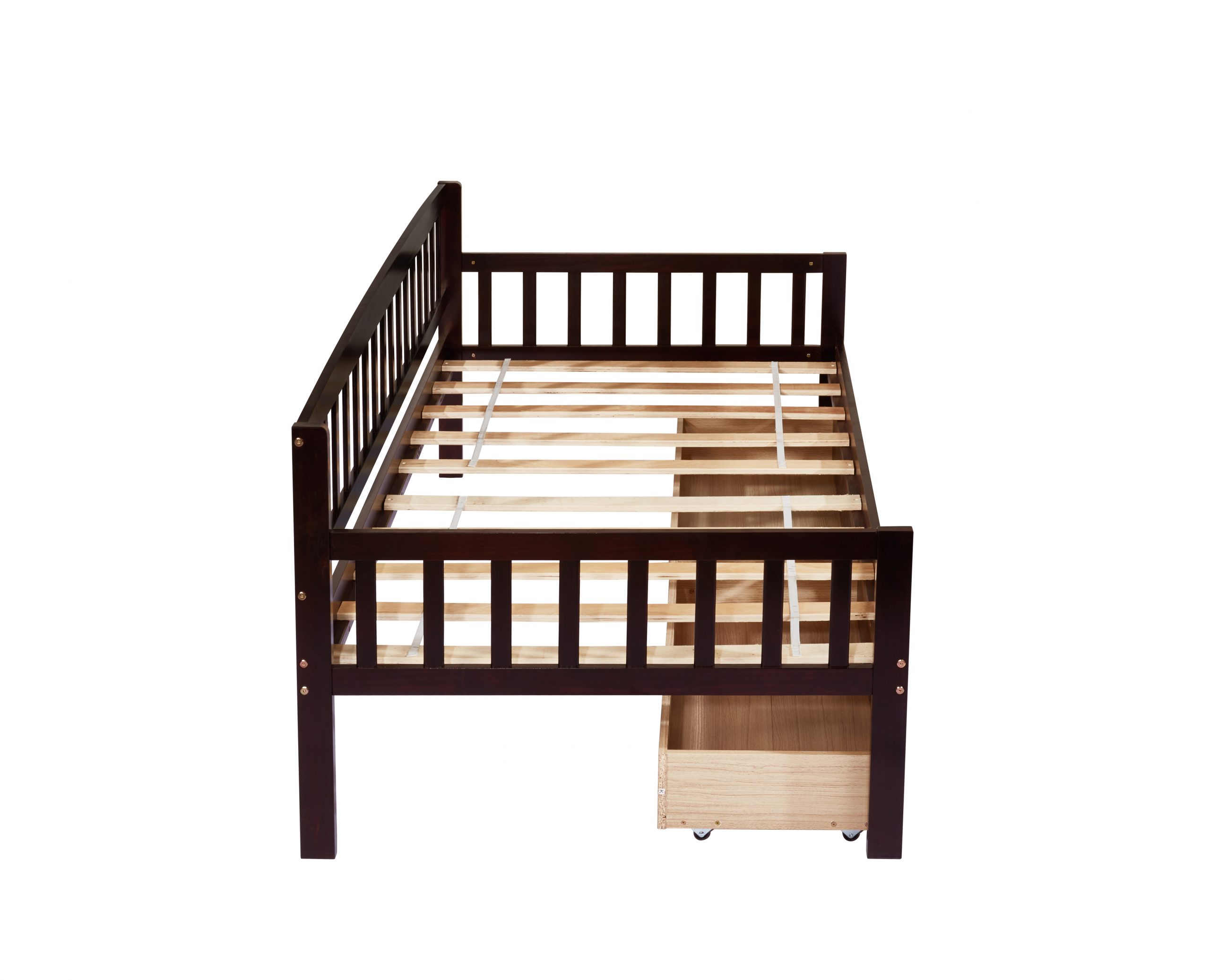 Pine Wood Twin-Size Daybed With Two Storage Drawers 12 Pine Wood Twin-Size Daybed With Two Storage Drawers