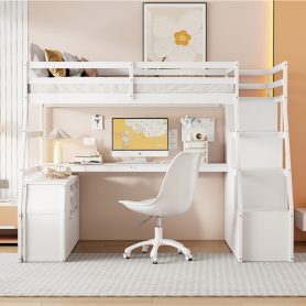 Full Size Loft Bed With 7 Drawers 2 Shelves And Desk 37 Full Size Loft Bed With 7 Drawers 2 Shelves And Desk