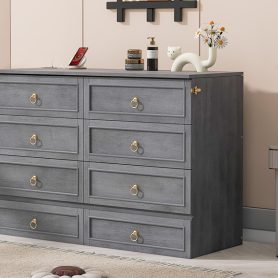 Solid Wooden Queen Murphy Bed With Large Drawers