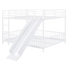 Full Over Full Size Metal Bunk Bed With Slide And Guardrails 27 Full Over Full Size Metal Bunk Bed With Slide And Guardrails