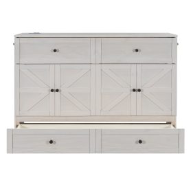 Queen Size Murphy Bed with Large Drawers & USB Ports 44 Queen Size Murphy Bed with Large Drawers & USB Ports