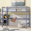 Twin High Loft Bed With Safety Guardrail, Built-in Desk, Ladder