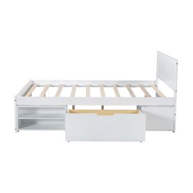 Full Size Platform Bed With Drawer And Two Shelves 42 Full Size Platform Bed With Drawer And Two Shelves