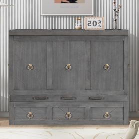 Full Size Murphy Bed with USB Port and a Large Drawer