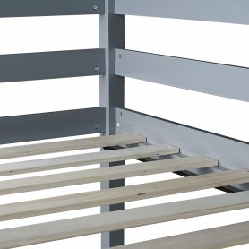 Twin High Loft Bed With Safety Guardrail, Built-in Desk, Ladder