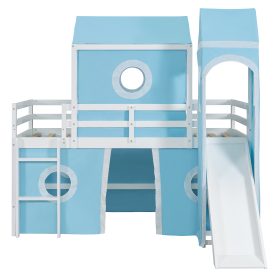 Twin Size Loft Bed with Slide, Tent and Tower 31 Twin Size Loft Bed with Slide, Tent and Tower