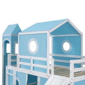 Twin Size Loft Bed with Slide, Tent and Tower 34 Twin Size Loft Bed with Slide, Tent and Tower