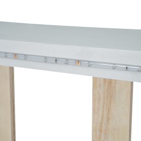 Wood Twin Size Race Car-Shaped Platform Bed with LED and Upholstered Backrest