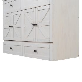 Full Size Murphy Bed with Large Drawers & USB Ports